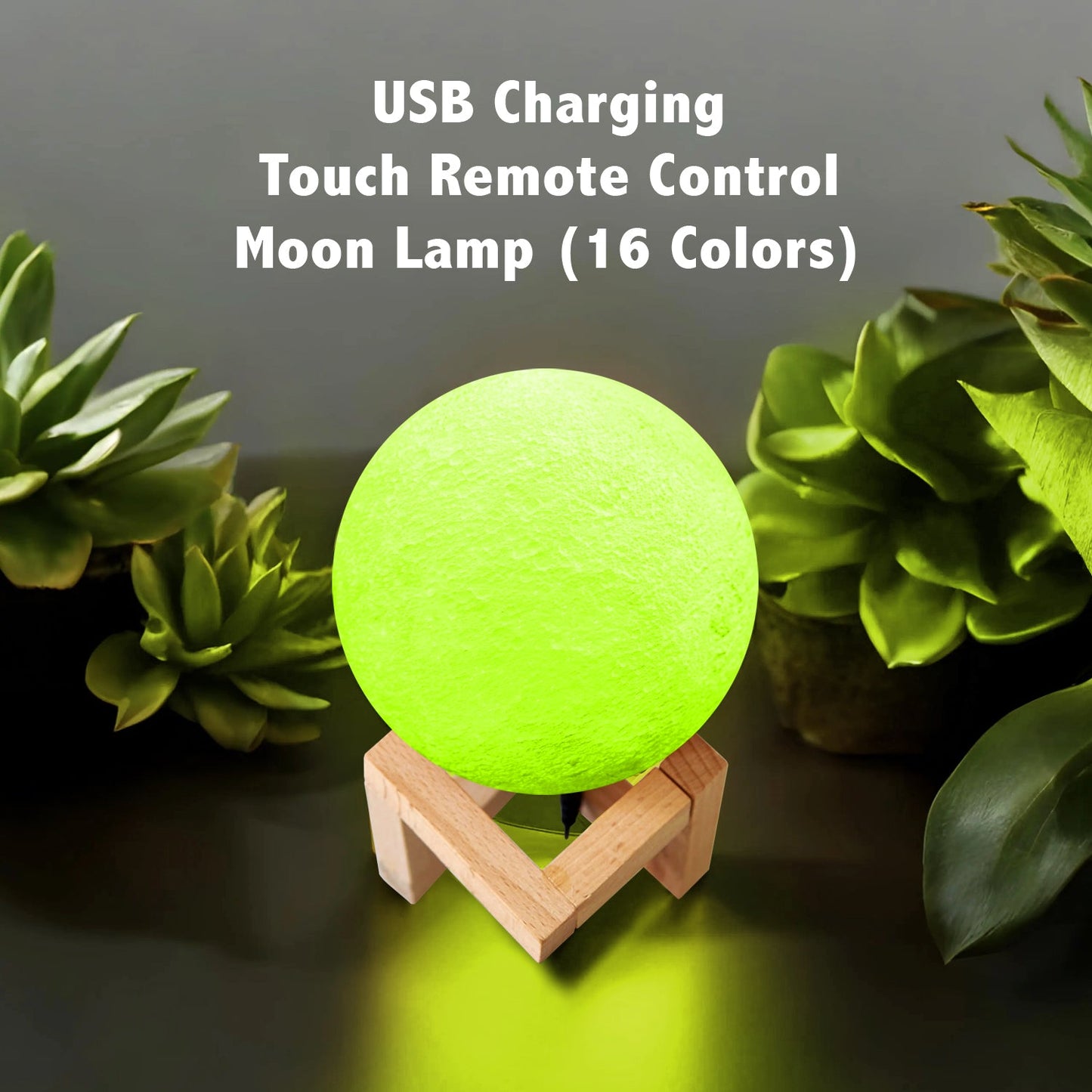 USB Charging Touch Remote Control Moon Lamp (16 Colors)