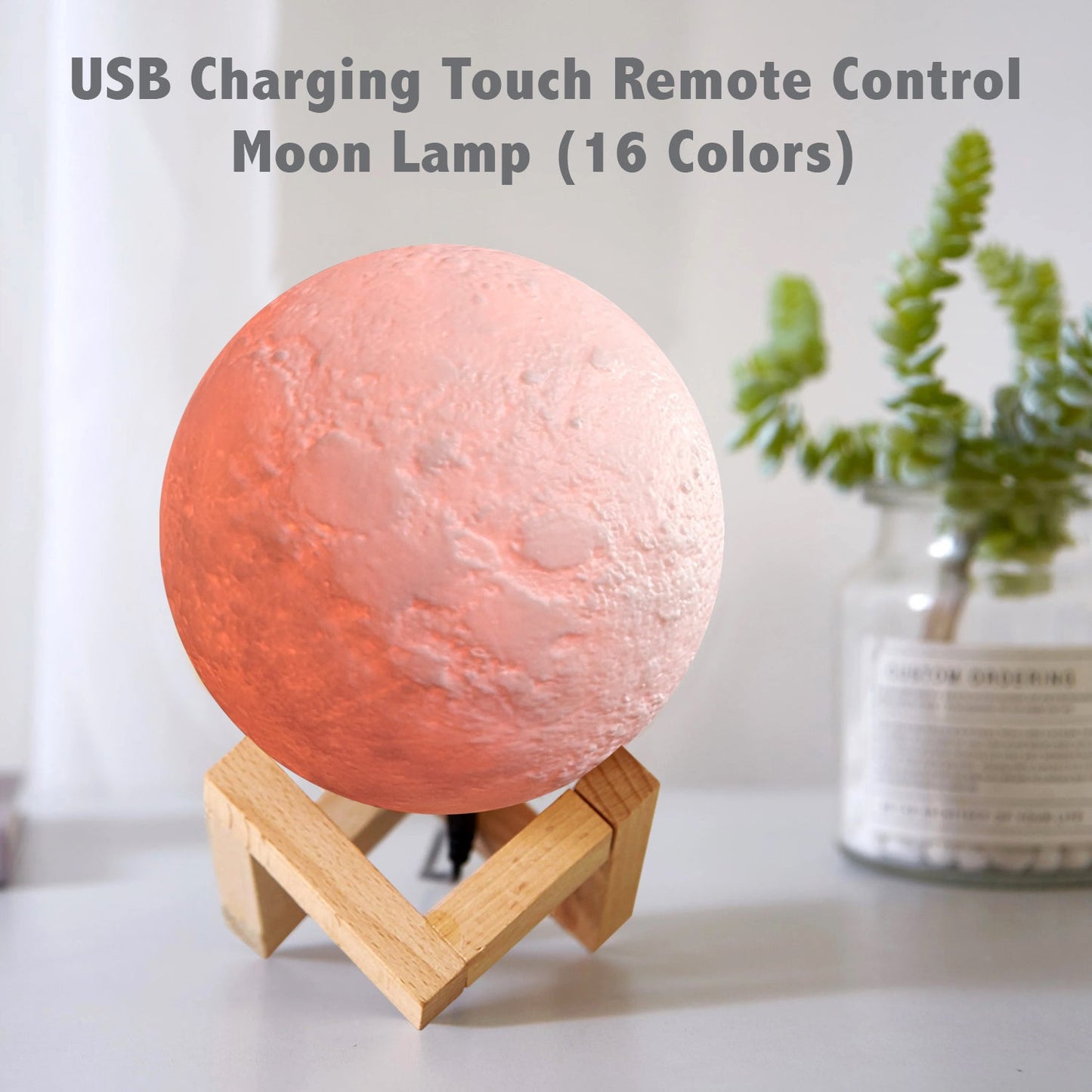 USB Charging Touch Remote Control Moon Lamp (16 Colors)