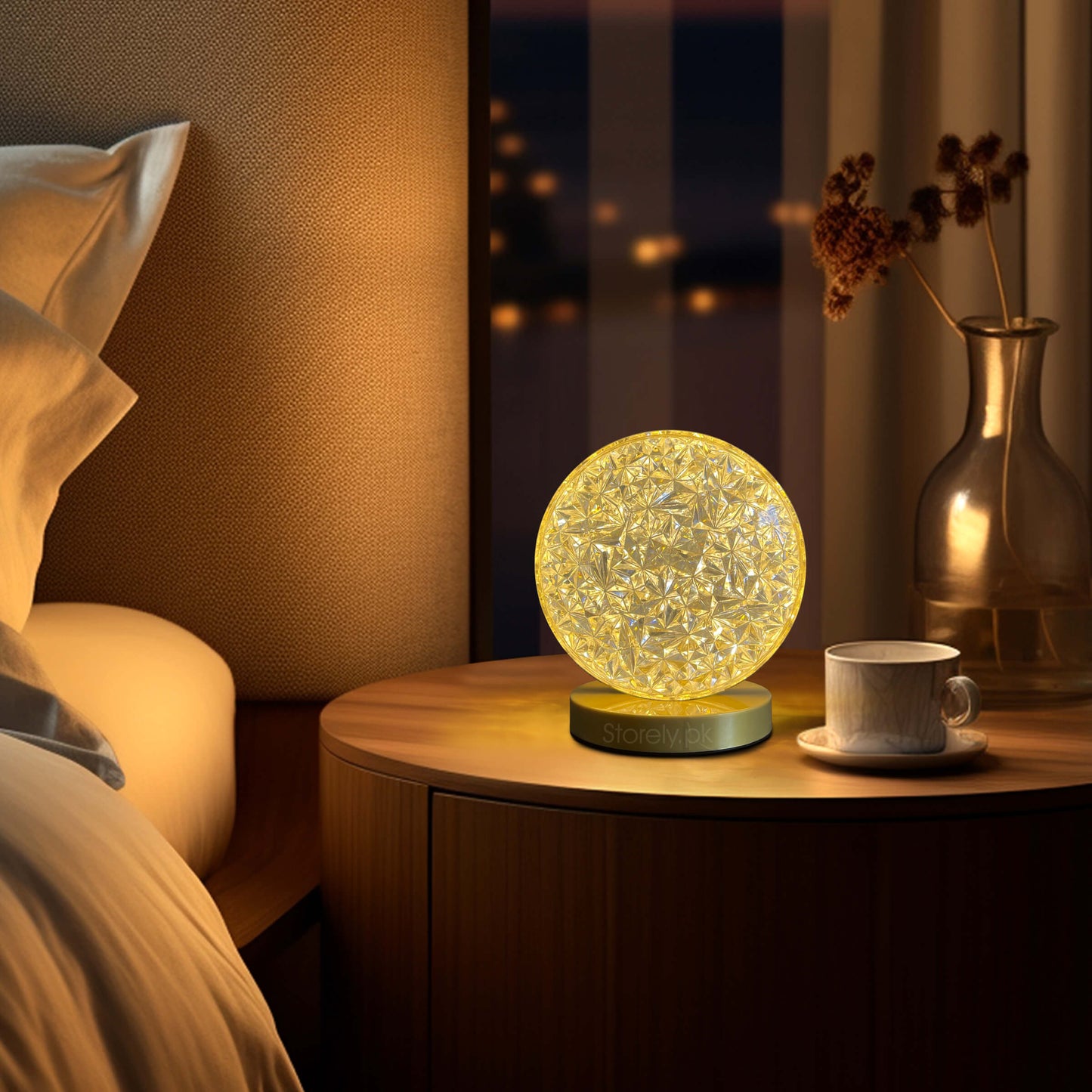 3D Crystal Moon Table Lamp