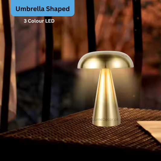Umbrella Mushroom Shape LED Table Lamp with Rechargeable Battery | LumeDecor