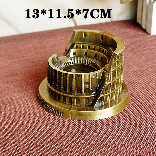Rome Colosseum Stadium Metal Statue – Elegant Rome Landmark Replica