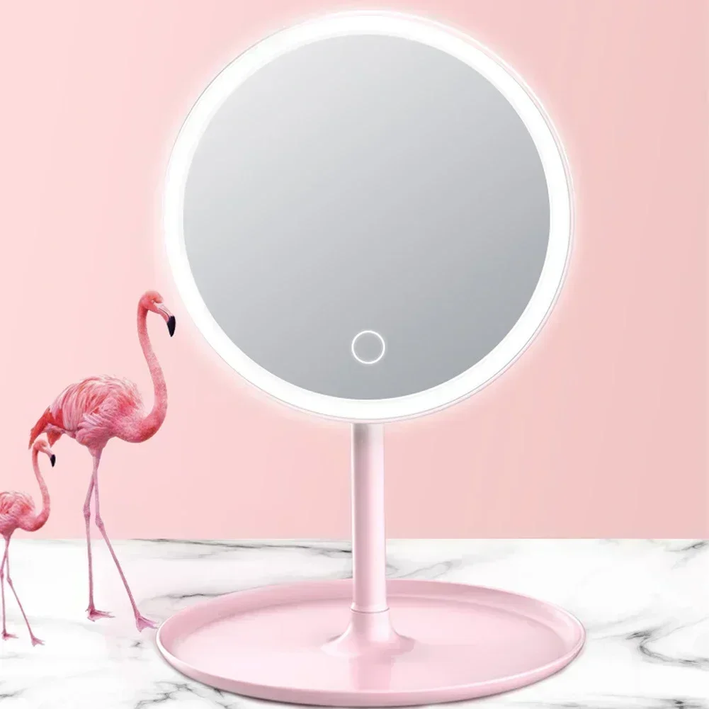 LED Makeup Mirror with Storage Tray – HD Mirror with Light & Organizer