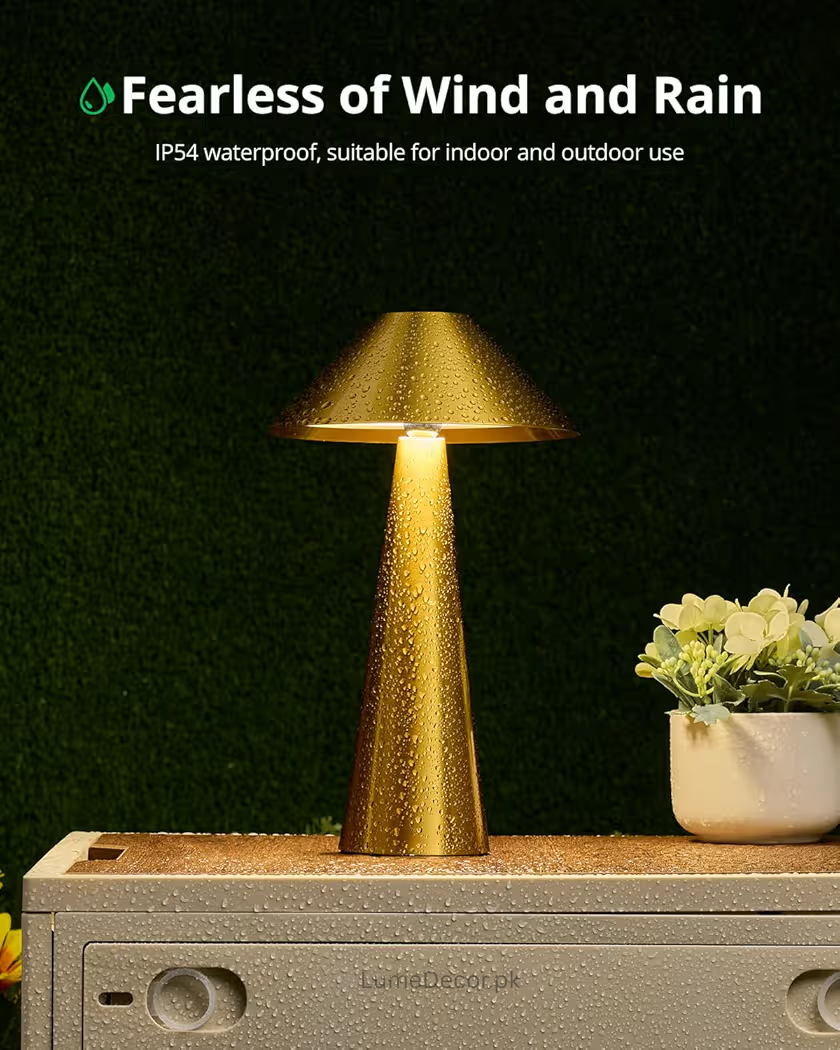 Truncated Cone Retro LED Desk Lamp with Rechargeable Battery and Straight Base | LumeDecor