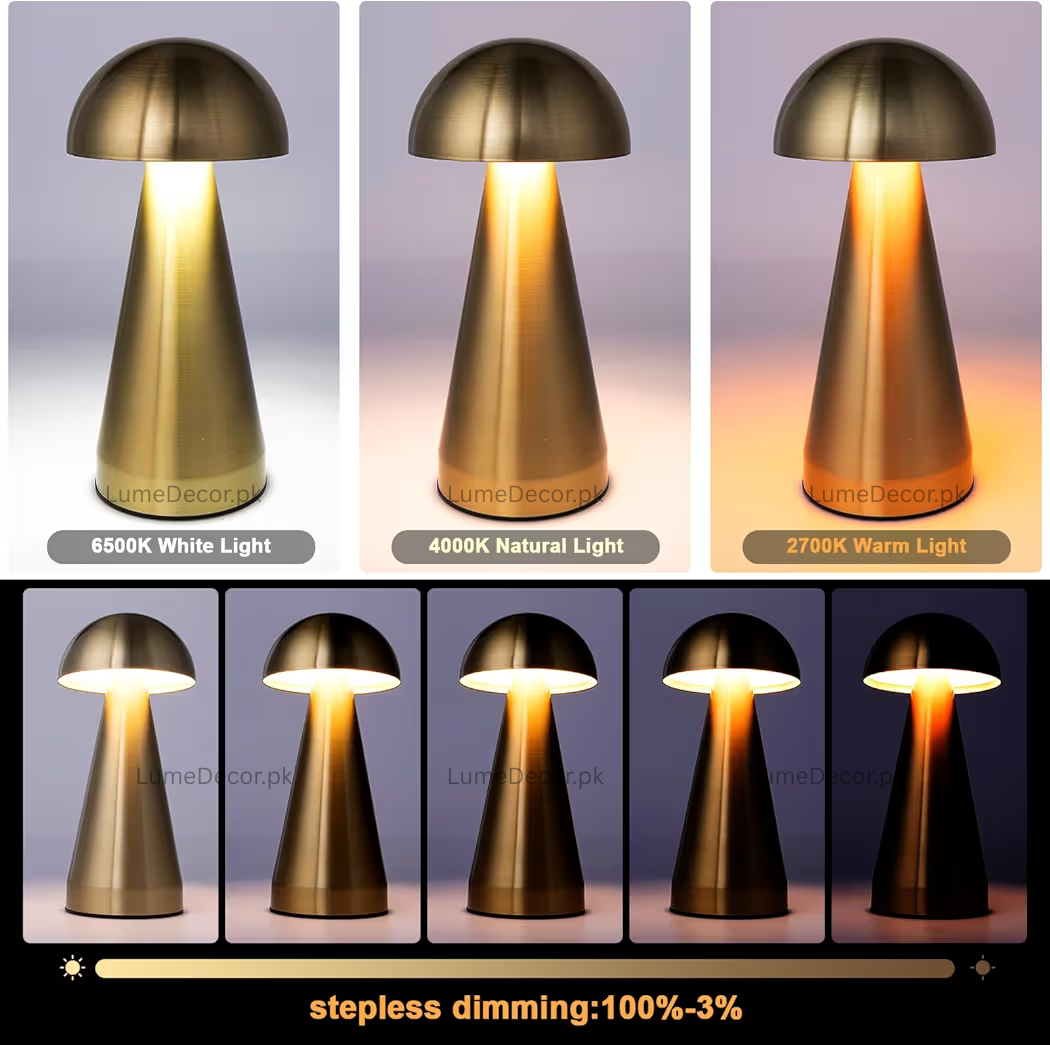 Umbrella Mushroom Shape LED Table Lamp with Rechargeable Battery | LumeDecor