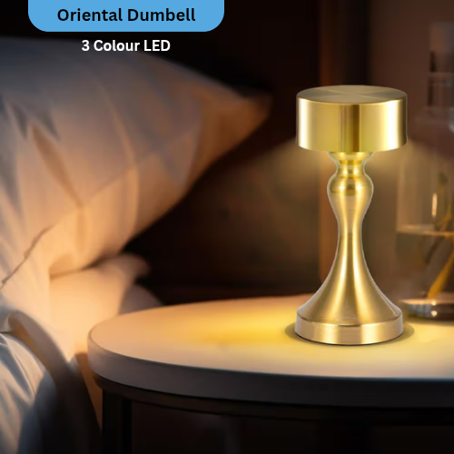Oriental Dumbbell Shape LED Touch Lamp with Rechargeable Battery | Lume Decor