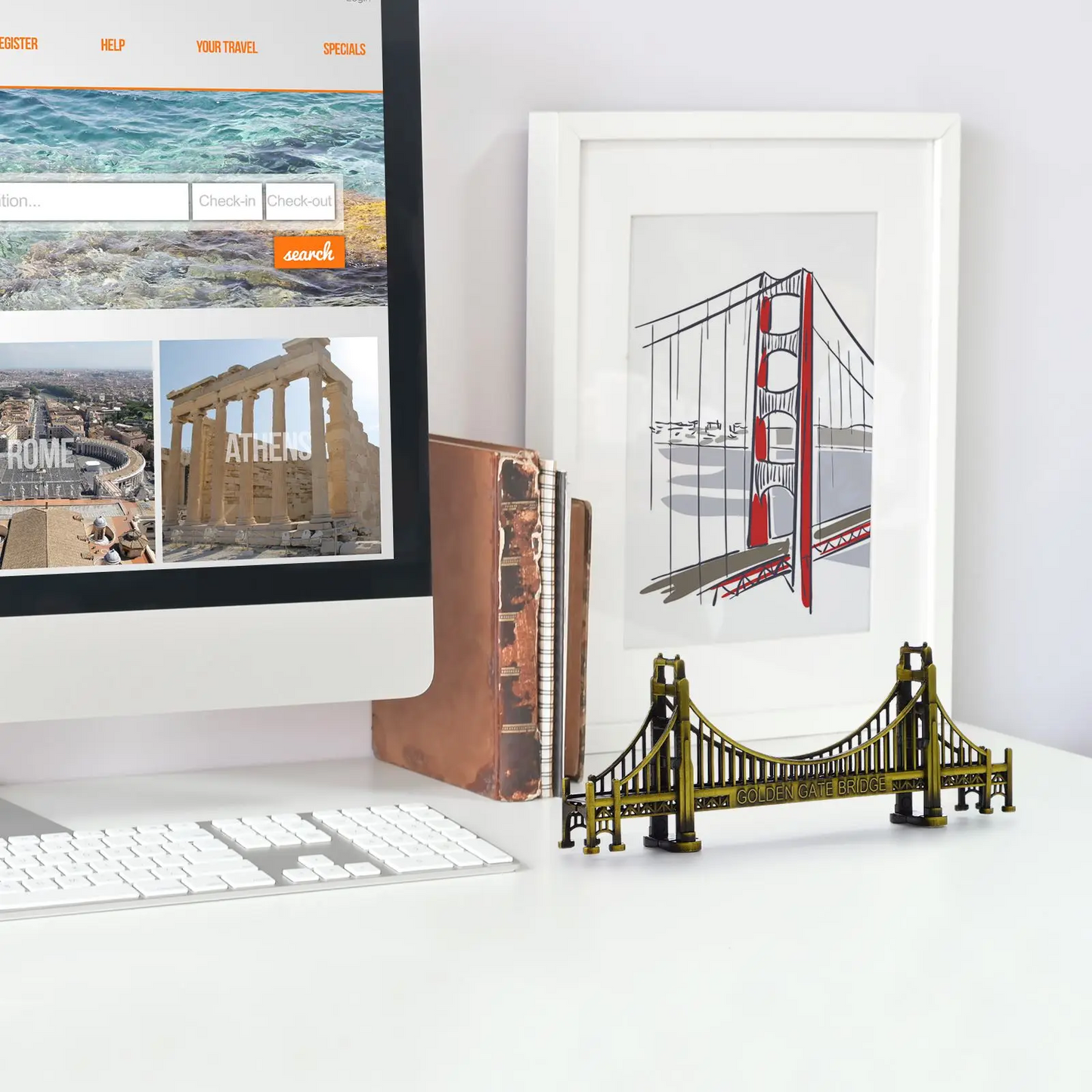 Golden Gate Bridge Metal Statue – Elegant  Landmark Replica